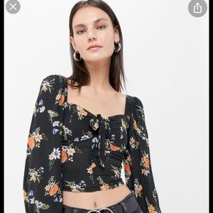 Urban Outfitters Floral Puff Sleeve Top